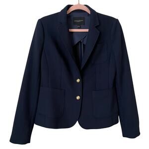 Banana Republic Blazer Womens Size 4 Blue Military Classic Fit Preppy Nautical